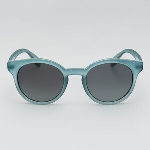 Burberry Round Frame Sunglasses – Frosted Teal Frame, Gradient Lenses